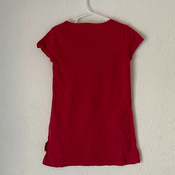 Girls Hello Kitty Red T-Shirt Dress H&M Size 5-6Y 100% Cotton - Picture 2 of 3